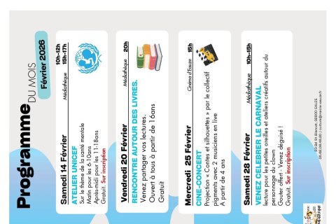 Programme d'animations - février 2026