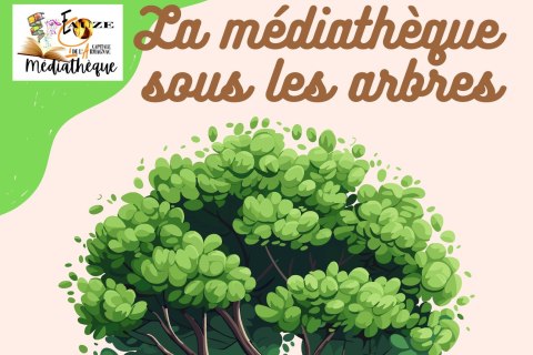 affiche mediatheque sous les arbres