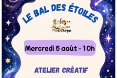 Affiche atelier créatif Le bal des étoiles 5.08.26